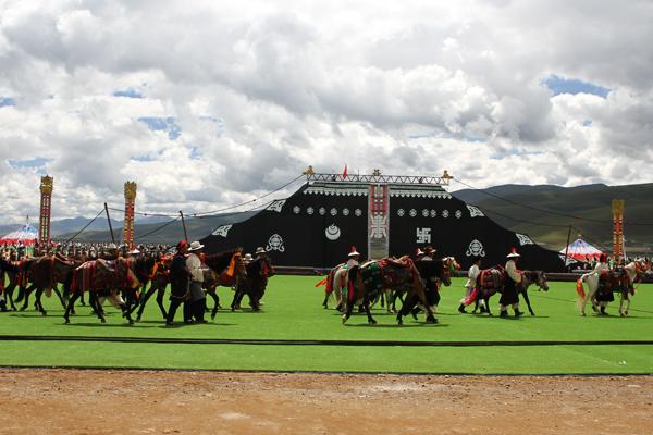 牧民牽著馬匹準備中.JPG